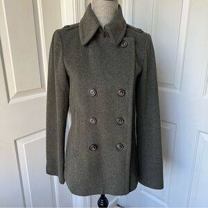 Vintage J.Crew Wool Olive Green Peacoat Medium